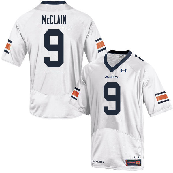 Men #9 Zakoby McClain Auburn Tigers College Football Jerseys Sale-White - Click Image to Close